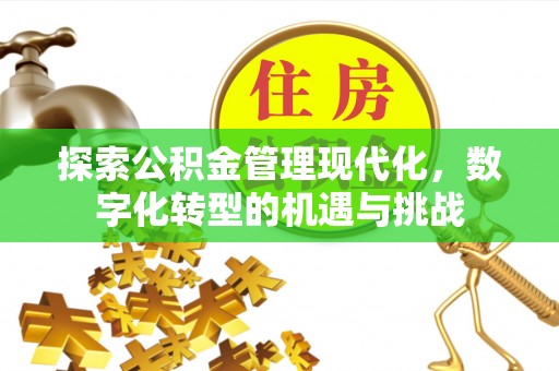奉新探索公积金管理现代化，数字化转型的机遇与挑战
