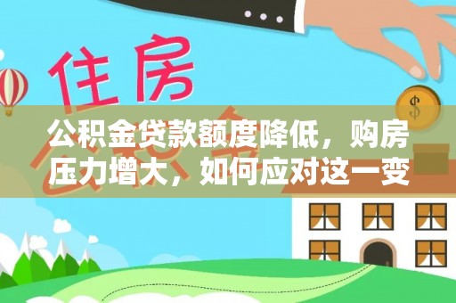 奉新公积金贷款额度降低，购房压力增大，如何应对这一变化？