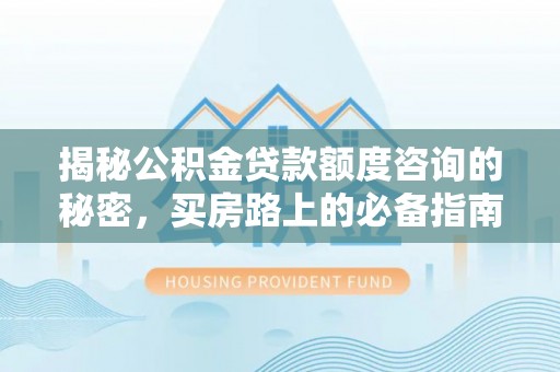奉新揭秘公积金贷款额度咨询的秘密，买房路上的必备指南